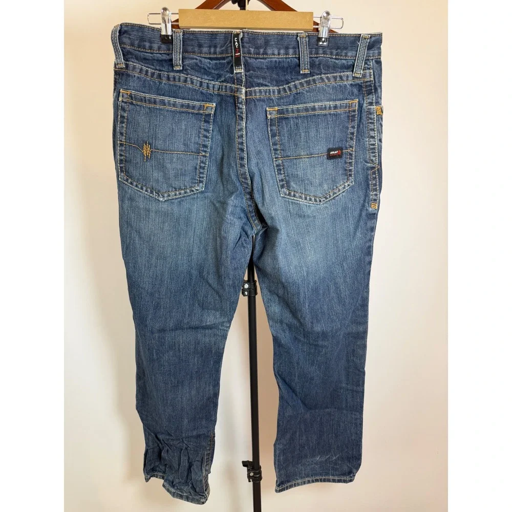 Ariat FR M4 Low Rise Boot Cut Jeans Mens 38x32 Flame Resistant Denim Blue 0449